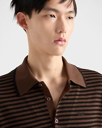 Striped cotton polo shirt