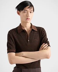 Striped cotton polo shirt