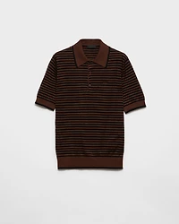 Striped cotton polo shirt