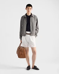 Short-sleeved cashmere and silk sweater