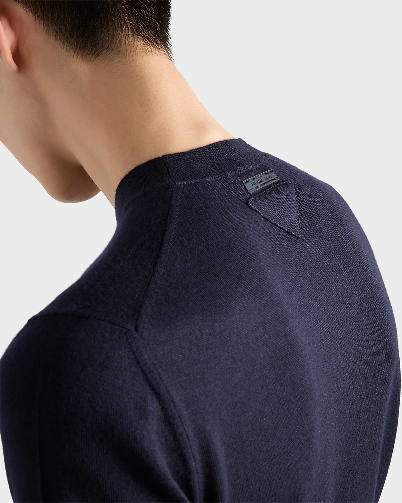 Short-sleeved cashmere and silk sweater
