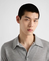 Cashmere and silk polo shirt