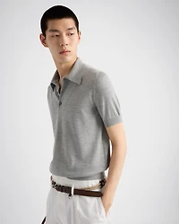 Cashmere and silk polo shirt