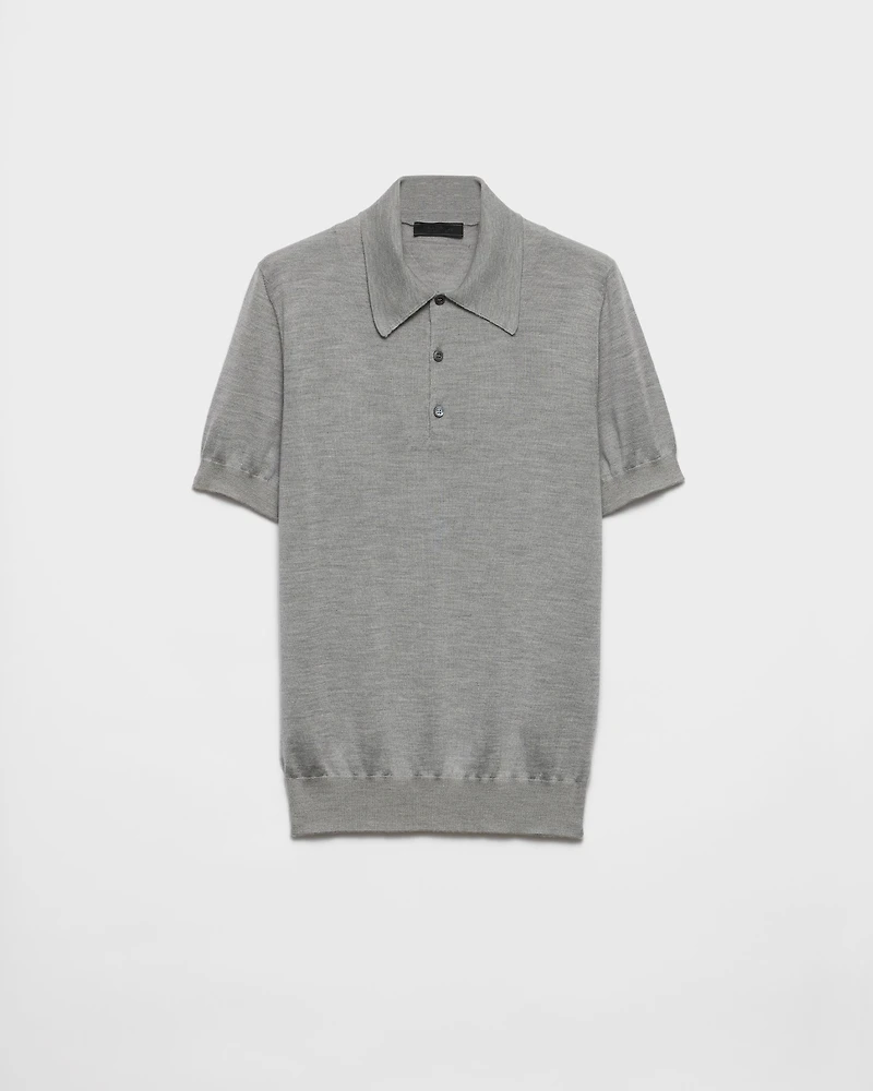 Cashmere and silk polo shirt