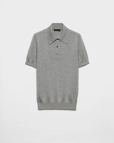 Cashmere and silk polo shirt