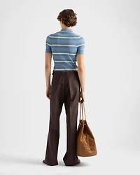 Striped cotton polo shirt