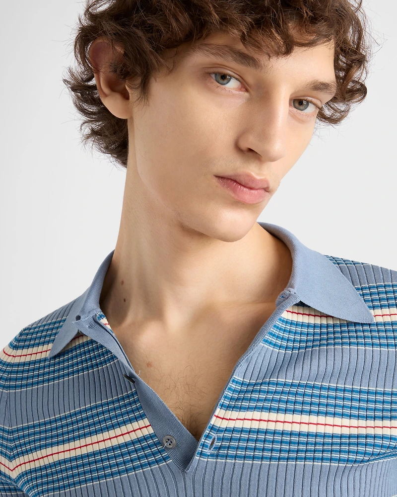 Striped cotton polo shirt
