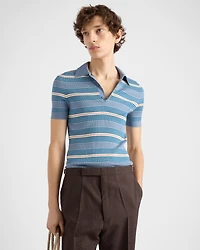 Striped cotton polo shirt
