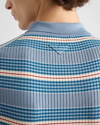 Striped cotton polo shirt
