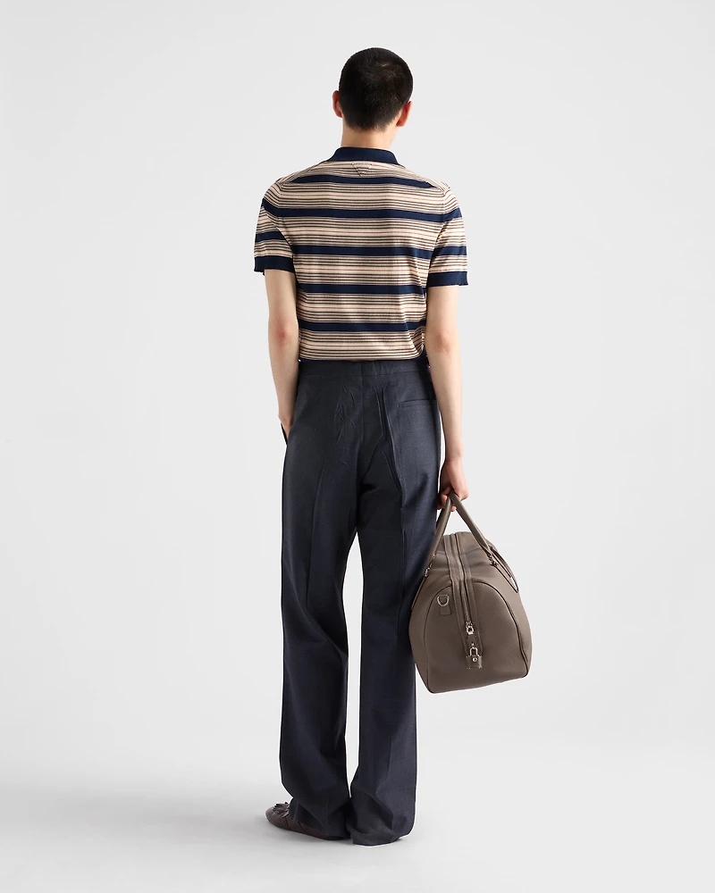 Striped cotton polo shirt