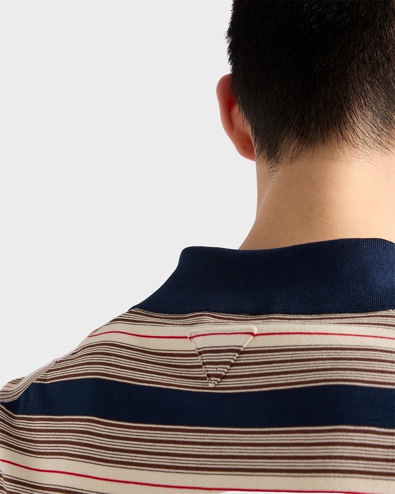 Striped cotton polo shirt
