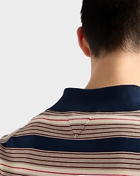 Striped cotton polo shirt