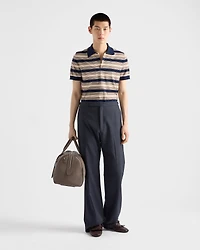 Striped cotton polo shirt