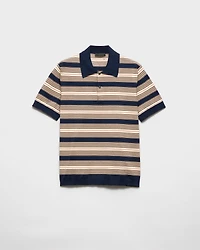 Striped cotton polo shirt