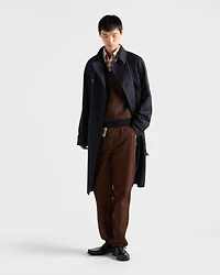 Superfine wool and suede sweater