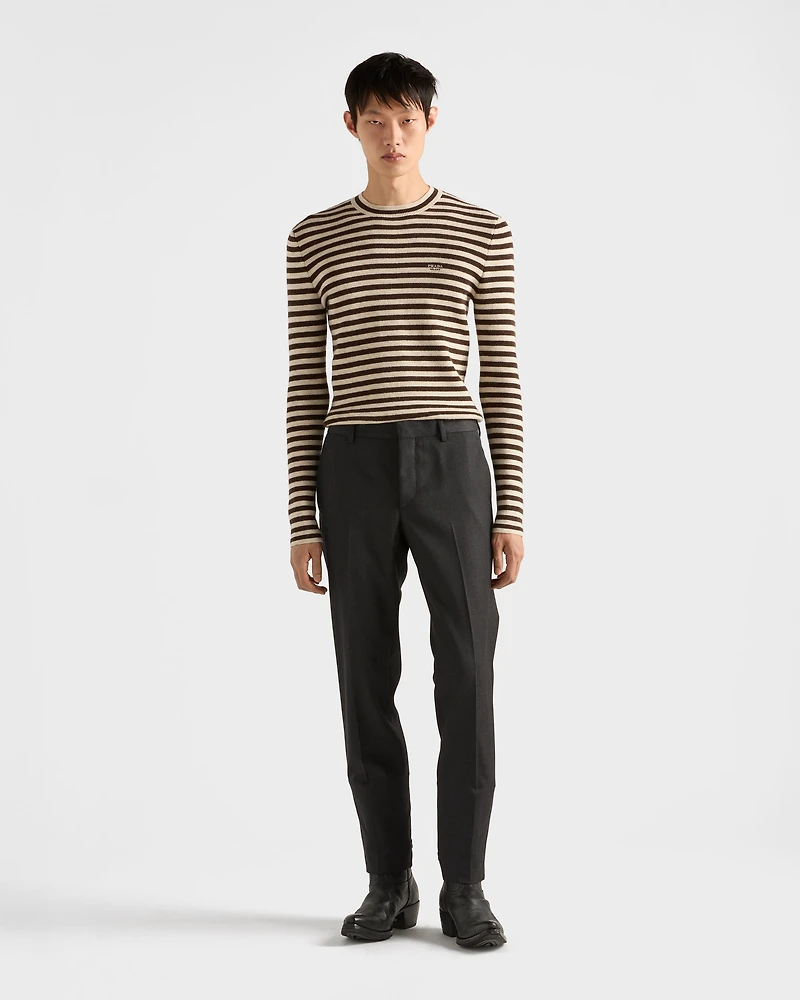 Superfine wool crew-neck sweater