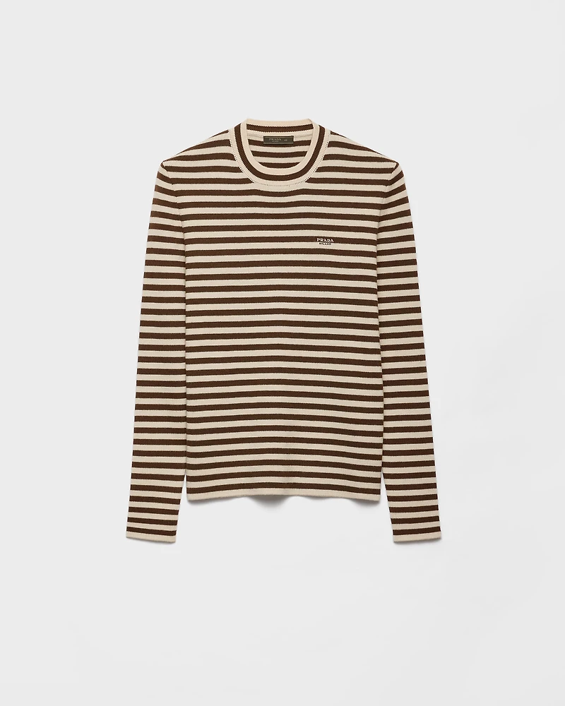 Superfine wool crew-neck sweater