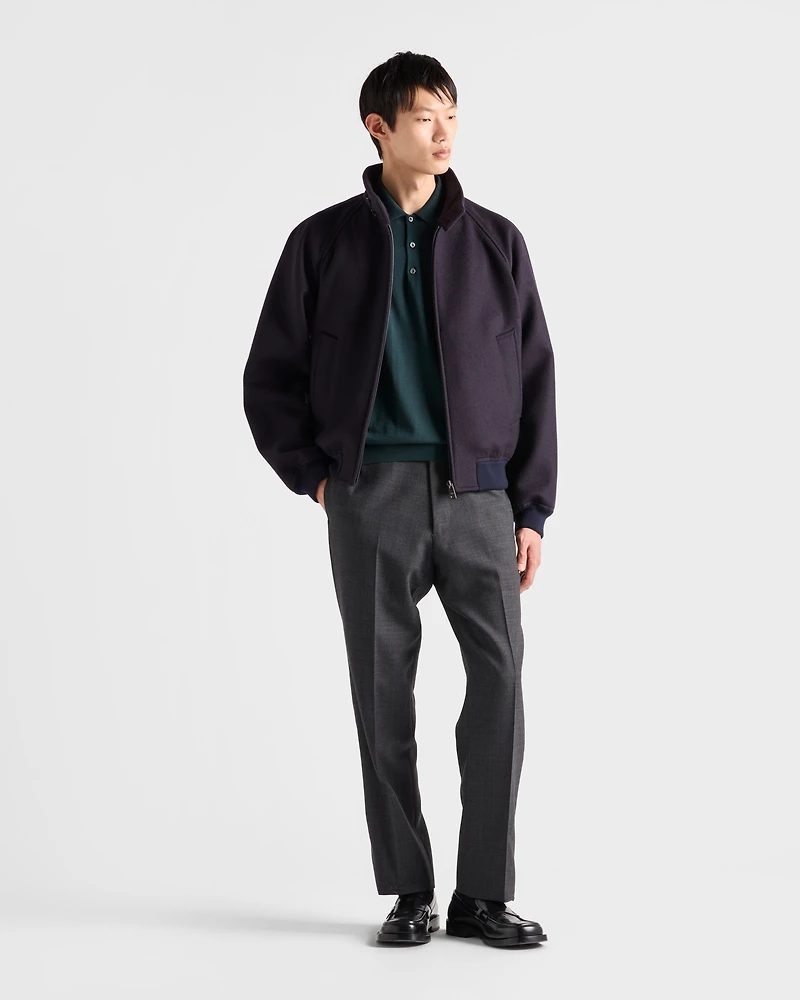 Superfine wool polo shirt