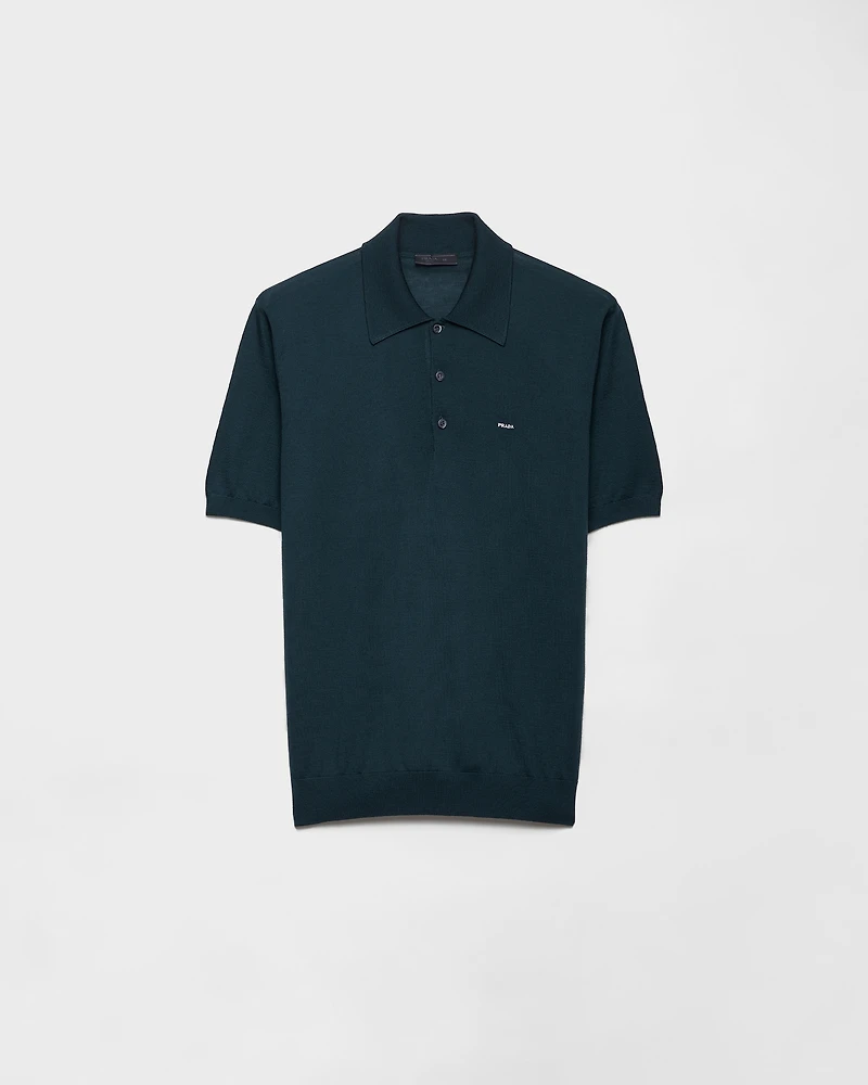 Superfine wool polo shirt