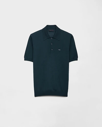 Superfine wool polo shirt