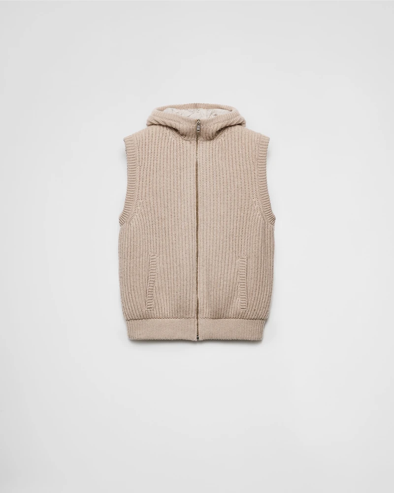 Cashmere hoodie vest