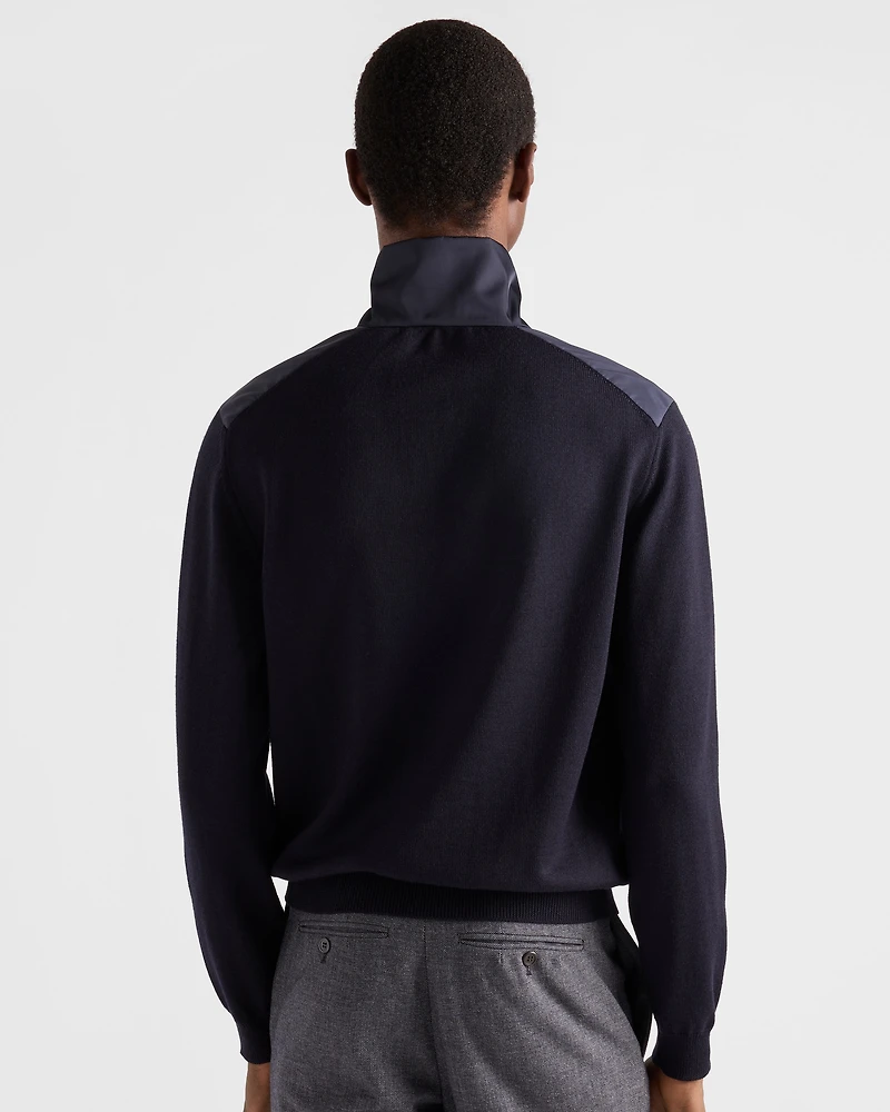 Superfine wool zipper cardigan