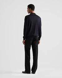 Worsted wool polo shirt