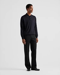 Worsted wool polo shirt