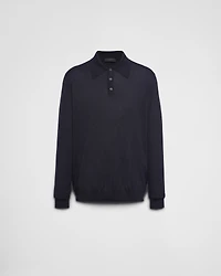 Worsted wool polo shirt