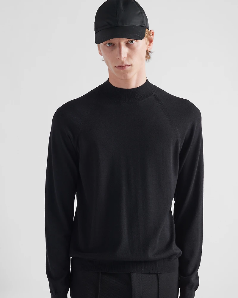 Worsted wool turtleneck sweater