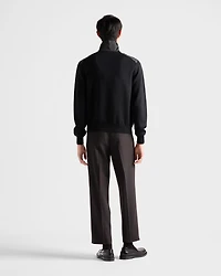 Superfine wool half-zipper sweater