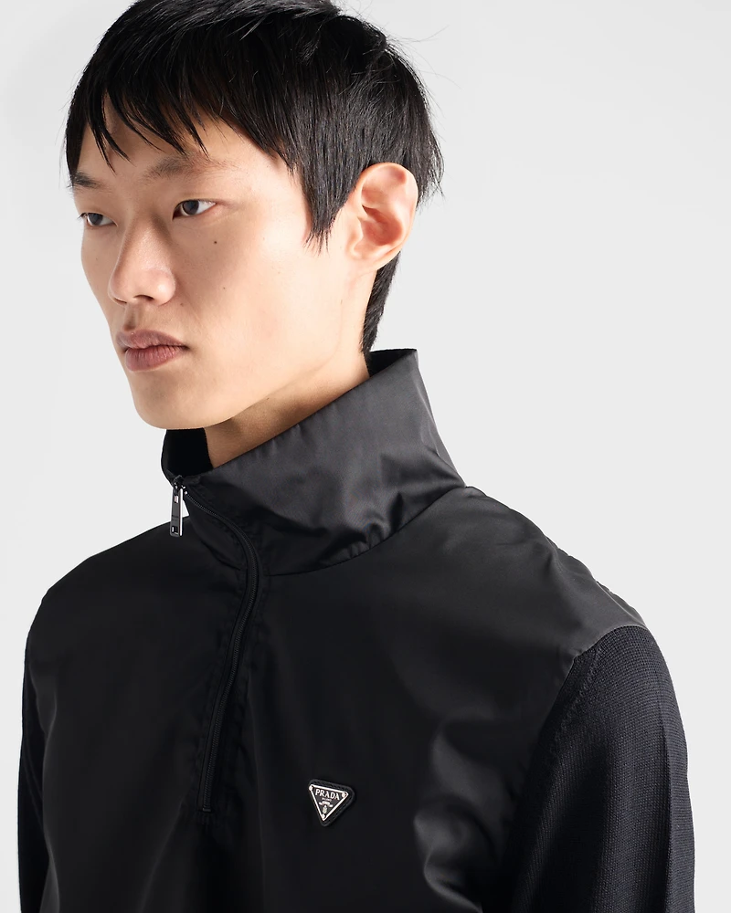 Superfine wool half-zipper sweater