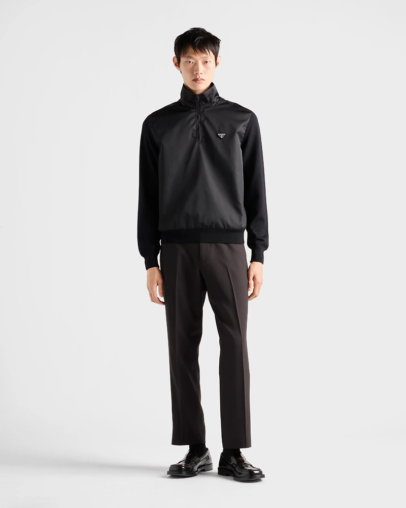 Superfine wool half-zipper sweater