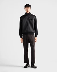 Superfine wool half-zipper sweater