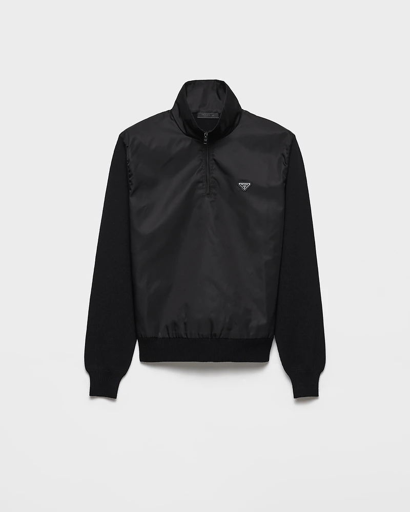 Superfine wool half-zipper sweater