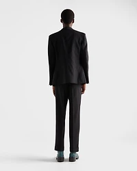 Wool blend pinstriped pants