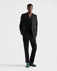 Wool blend pinstriped pants