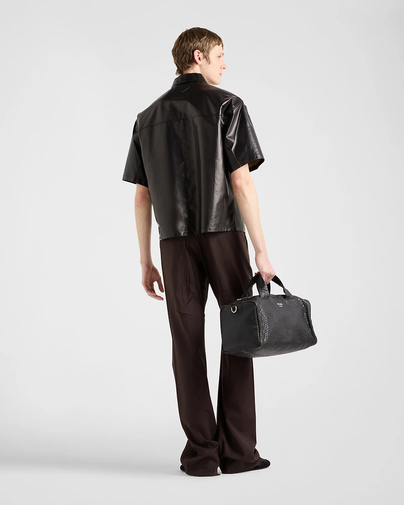 Nappa and fabric shirt