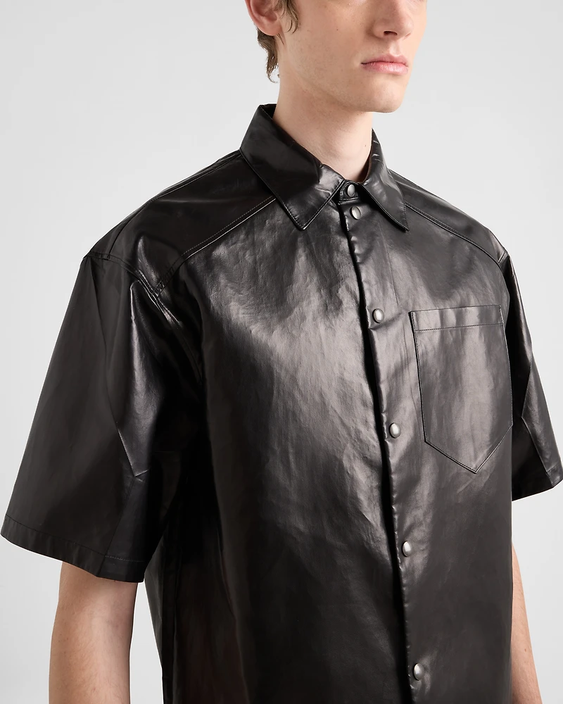 Nappa and fabric shirt