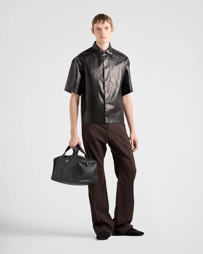 Nappa and fabric shirt