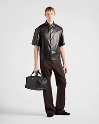 Nappa and fabric shirt