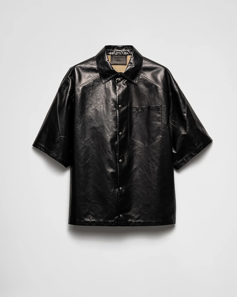 Nappa and fabric shirt