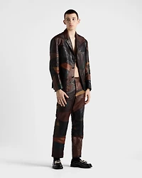 Patchwork leather jacket