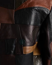 Patchwork leather jacket
