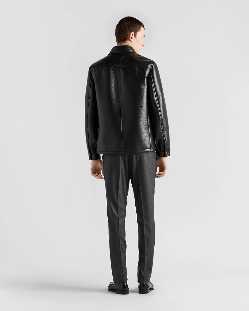 Nappa leather caban jacket