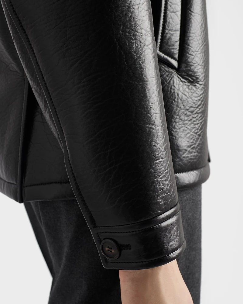 Nappa leather caban jacket