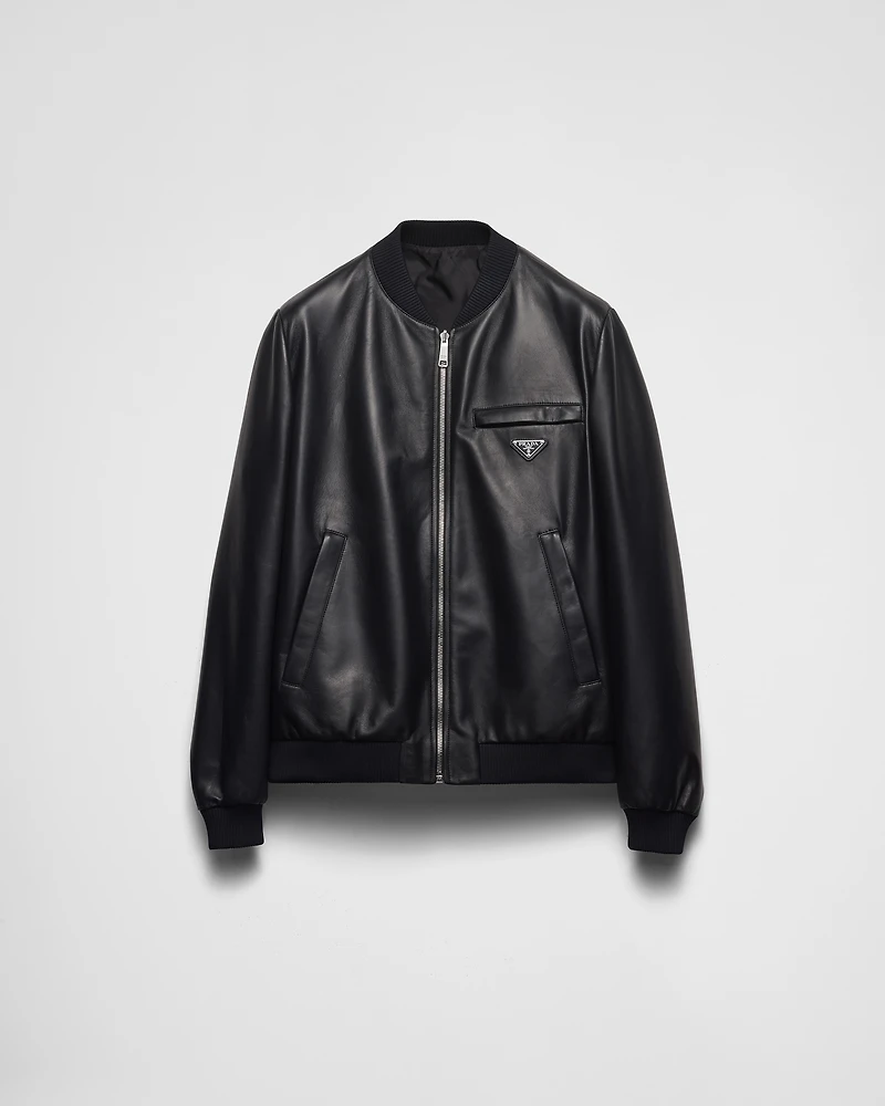 Nappa leather bomber jacket