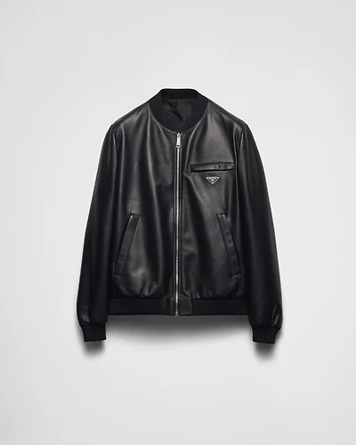 Nappa leather bomber jacket