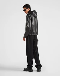 Reversible nappa and Re-Nylon blouson jacket