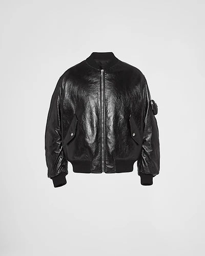 Nappa leather bomber jacket